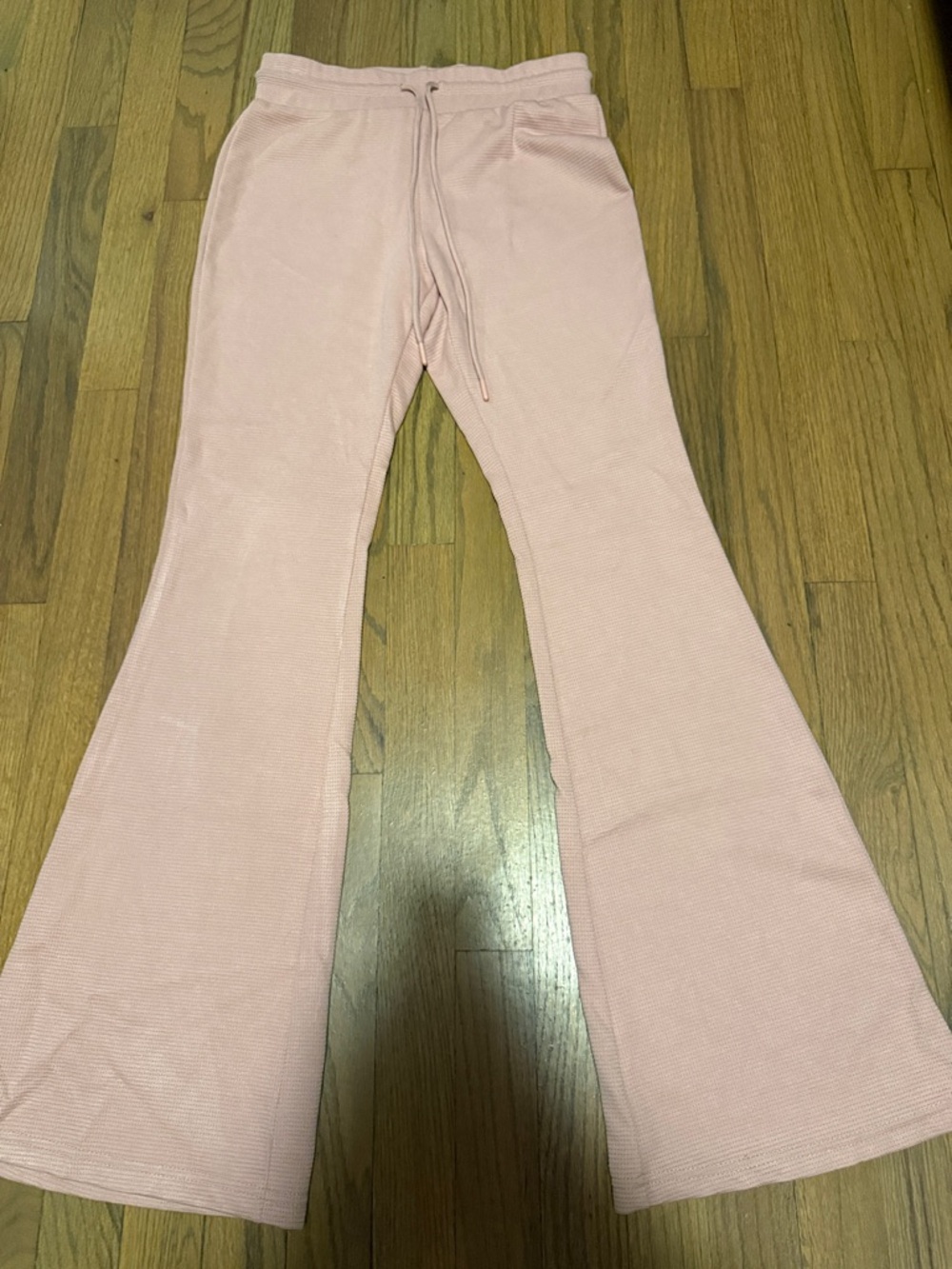 Women’s Blush Pink Flared Knit Sweatpants